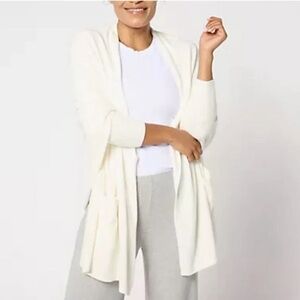 Barefoot Dreams CozyChic Ultra Lite Blanket Wrap Sweater White Large / XL